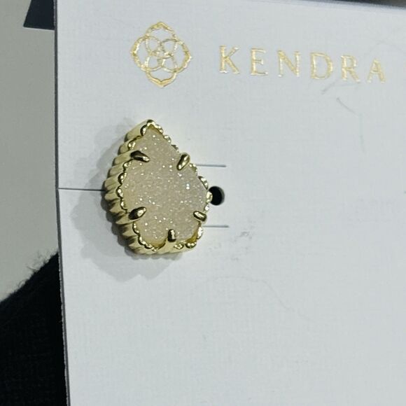 Kendra Scott Tessa Stud Earrings Gold Plated Iridescent Drusy NEW - Picture 8 of 9